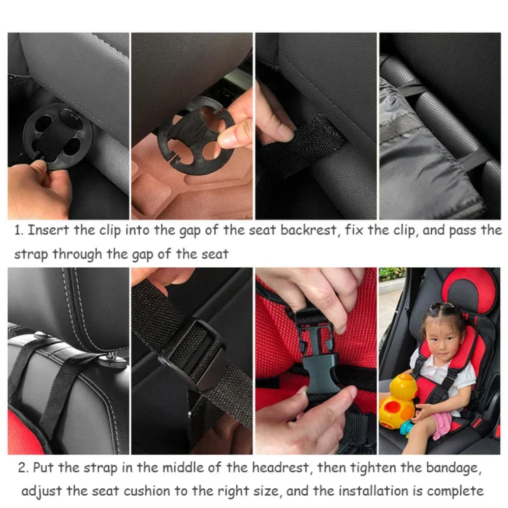 Child Safety Seat Mat for Kids 6 Months to 12 Years Old Breathable Chair Mats for Baby Car Seat Adjustable Stroller Seat Pad