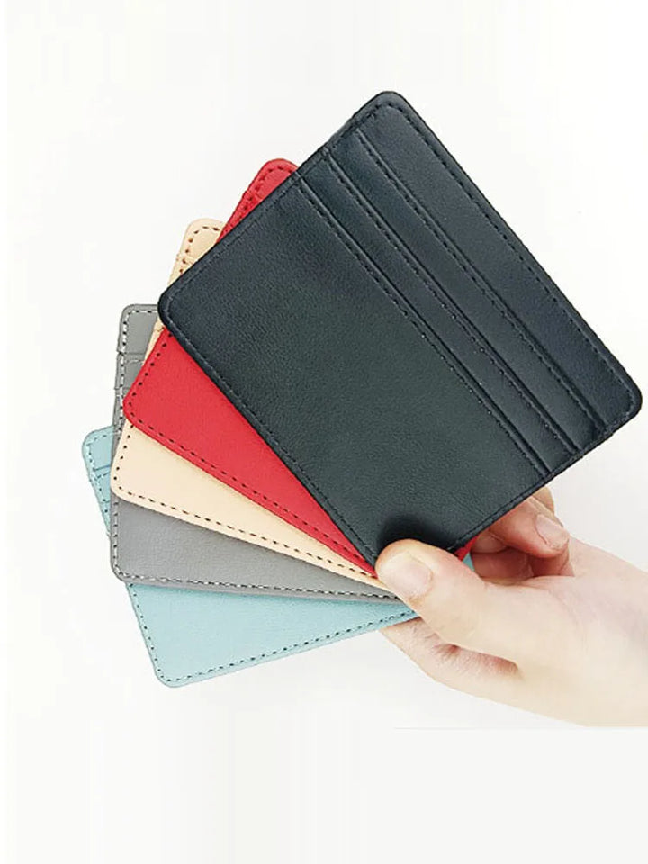 1Pc Pu Leather ID Card Holder Candy Color Bank Credit Card Box Multi Slot Slim Card Case Wallet Women Men Business Card Cover