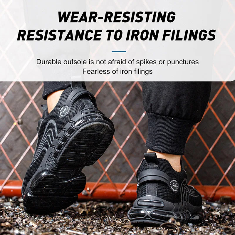 New Safety Boots Men Work Sneakers Indestructible Shoes Steel Toe Protective Boots Anti-smash Anti-puncture Work Safety Shoes