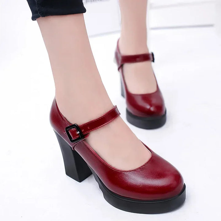 Outdoors Women's Shoes Platform Solid Color New 2024 Hot Sale Spring Summer Shallow Mouth Buckle Round Head Shoes for Women