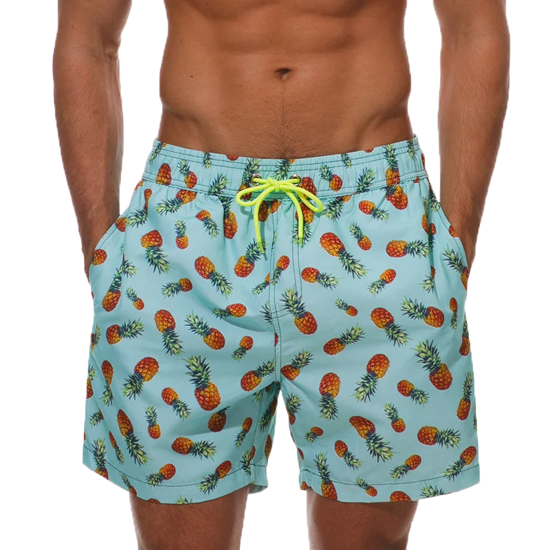 DATIFER Summer Men Beach Print Shorts Surfing Swimwear Fitness Workout Trunks Male Sportswear With Pockets Pants