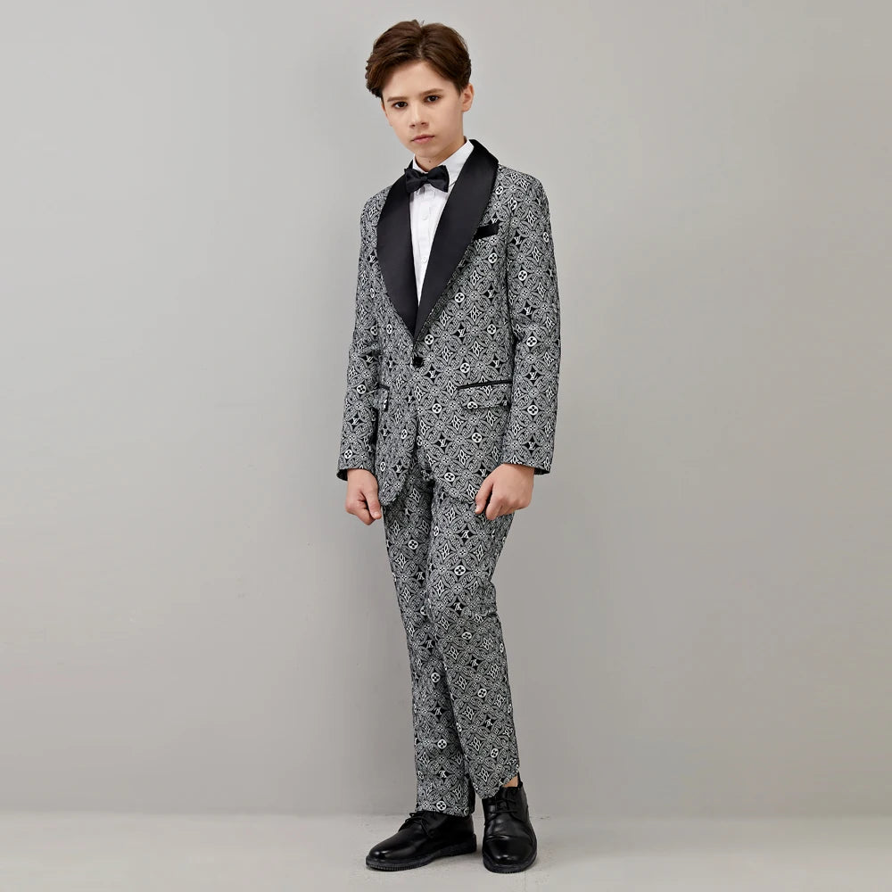 Spring Autumn Big Boys Wedding Suit Teenager Kid Formal Tuxedo Dress Children Blazer Party Performance Costume Jacket+Pants 2PCS