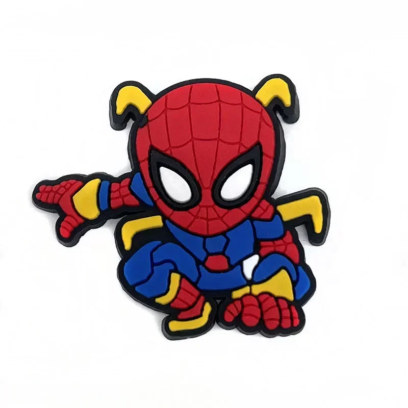 13Pcs/set Marvel Super Hero Shoe Charms Spiderman PVC shoe Accessories Fit shoe Clogs Cartoon Sandals Decorate boys Party Gift