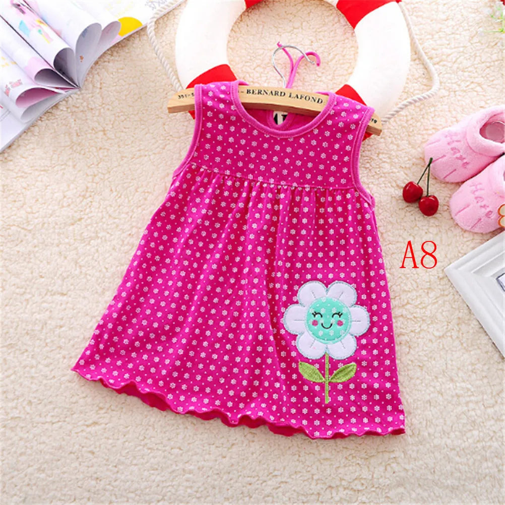 0-24M New borns Cotton Flower Sleeveless Dresses Baby Girls Summer Multi Pattern Clothes Kids Princess Dress for 0-2Y Children