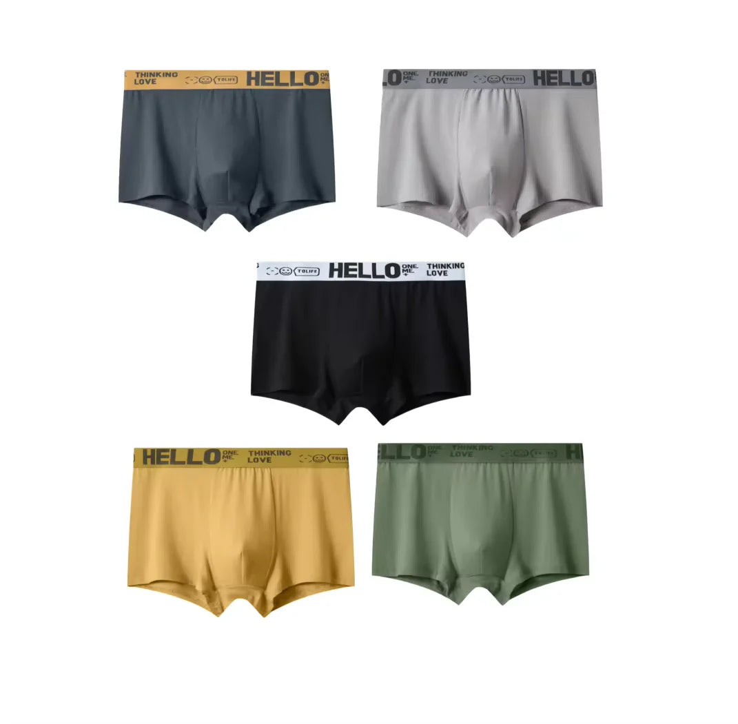 1/3/5pcs Men's Underwear, Breathable Comfy Quick Drying Stretchy Boxer Trunks, Sexy Underpants, Men's Trendy Boxer Panties