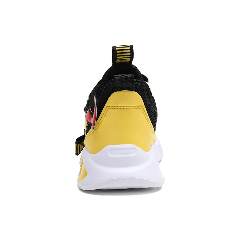 Cartoon Children's Sneakers Kids Fashion Boys Non-slip Casual Shoes Outdoor Breathable Student Walking Running Sneaker Yellow