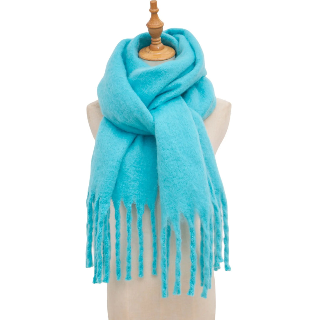 Luxury Cashmere Bright Solid Colors Women Scarf Winter Shawl and Wrap Bandana Pashmina Tassel Female Foulard Thick Blanket