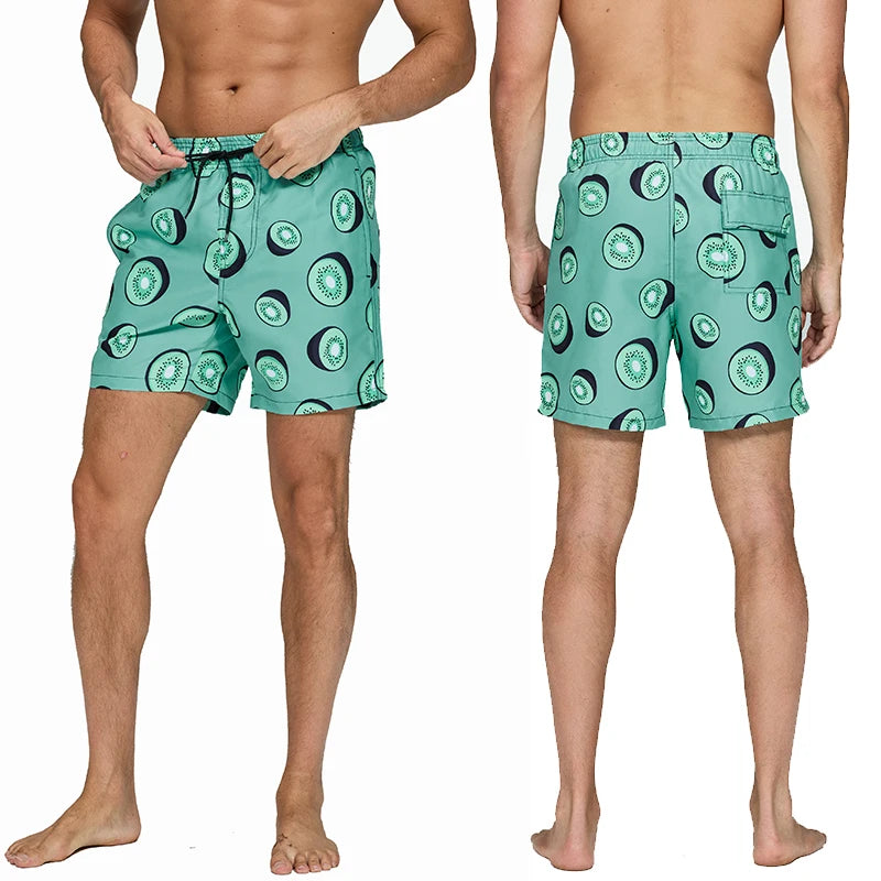 DATIFER Summer Men Beach Print Shorts Surfing Swimwear Fitness Workout Trunks Male Sportswear With Pockets Pants