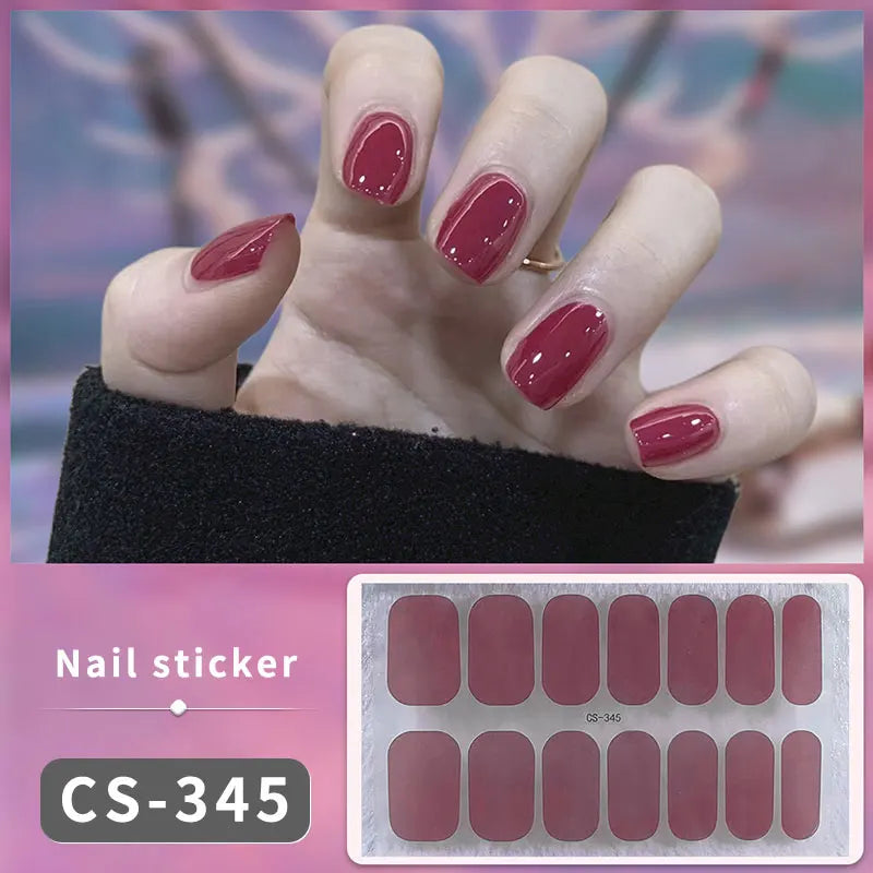 Full Cover Nail Stickers Fashion Nail Polish Nail Decoration Sparkling Glitter Self Adhesive Manicure Designer Nail Art Sticker