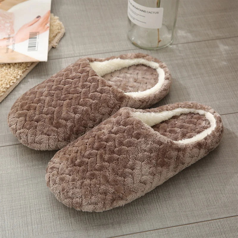 Women Indoor Slippers Plush Warmer Home Female Slipper Autumn Winter House Flat Floor Shoes Home Soft Slient Slides For Bedroom