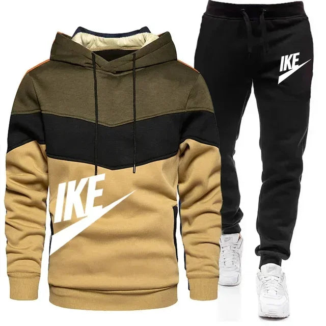 2025 New Men's Autumn Winter Sets Zipper Hoodie+Pants Pieces Casual Tracksuit Male Sportswear  Clothing