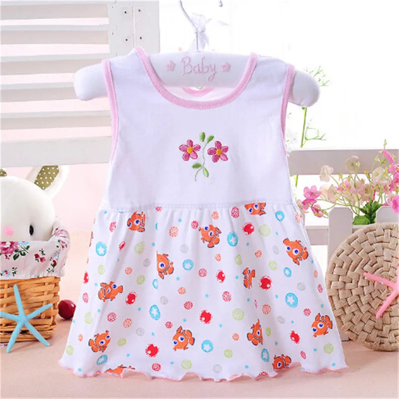 Hot Infant Baby Girl Dress Cotton Regular Sleeveless Dresses Casual Clothing 0-24 M For Summer