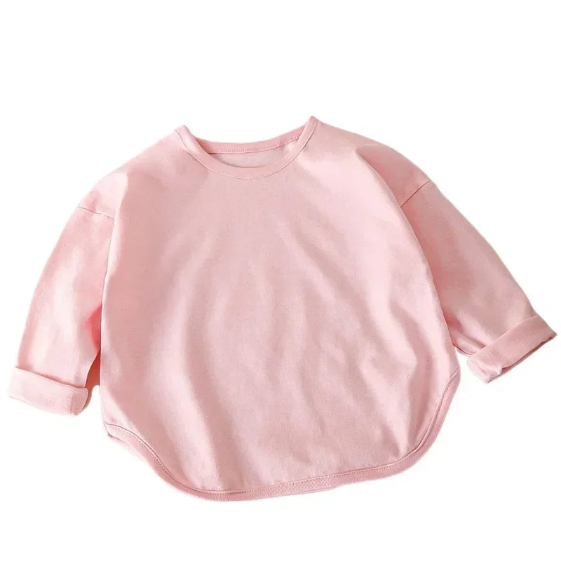 Baby Boys Basic Tee Long Sleeve T-shirts Pure Cotton Baby Girl Tops Kids T-shirt Cotton Spring Tee Shirts Baby Boy Clothes