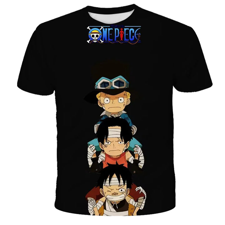 Japanese anime One Piece cartoon children's adult 3D printed top T-shirt One Piece boy cartoon cute top T-shirt