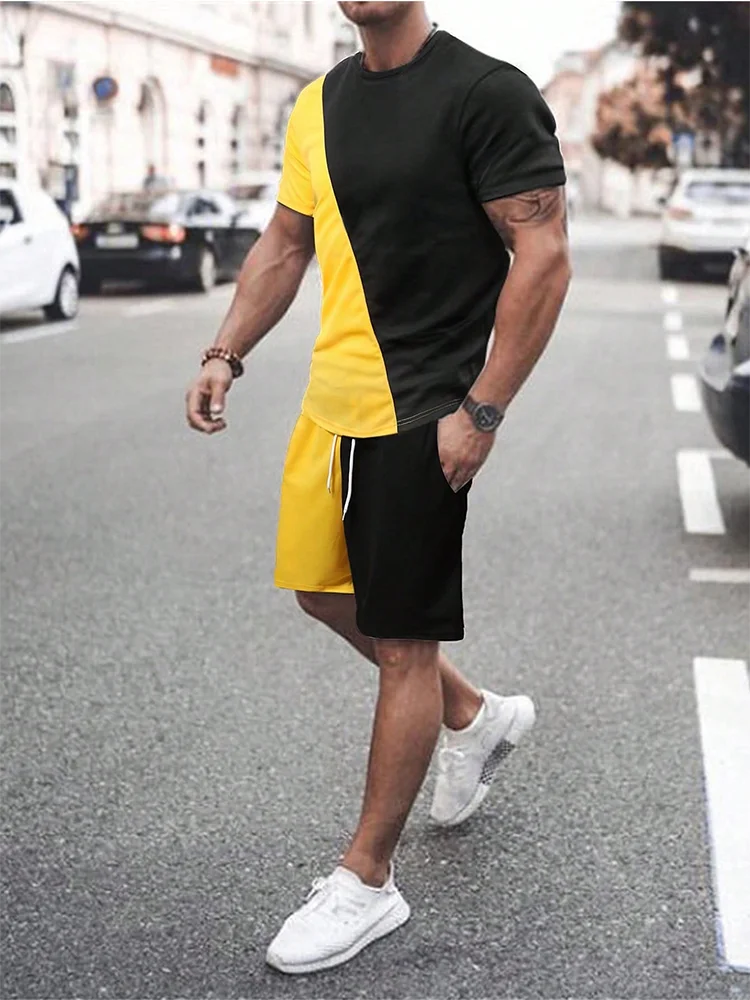 Summer Everyday Casual Men's T-shirt Shorts Set Urban Street Fashion Men's Short-sleeved Outdoor Sports Men's Shorts 3D Printing