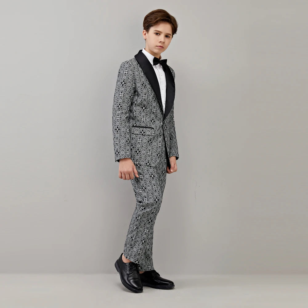 Spring Autumn Big Boys Wedding Suit Teenager Kid Formal Tuxedo Dress Children Blazer Party Performance Costume Jacket+Pants 2PCS