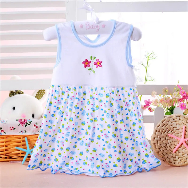 Hot Infant Baby Girl Dress Cotton Regular Sleeveless Dresses Casual Clothing 0-24 M For Summer