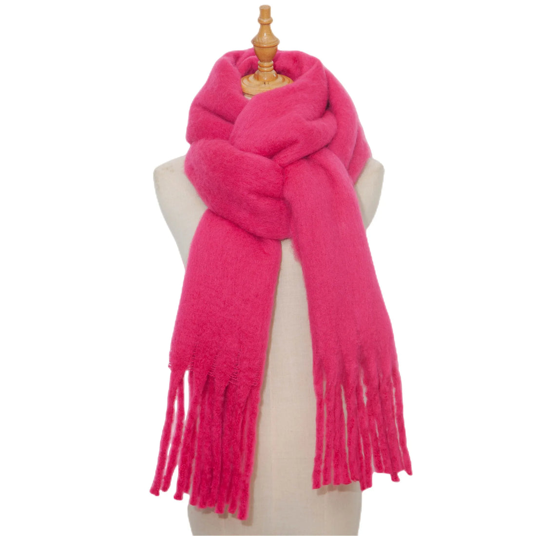 Luxury Cashmere Bright Solid Colors Women Scarf Winter Shawl and Wrap Bandana Pashmina Tassel Female Foulard Thick Blanket