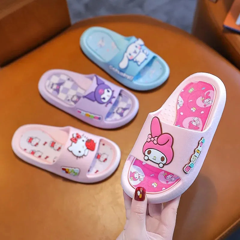 Sanrio Authorization Kuromi Children's Slides Summer Girls Indoor Non-slip Melody Baby Home Boys' Slippers Cute Outdoor Sandals