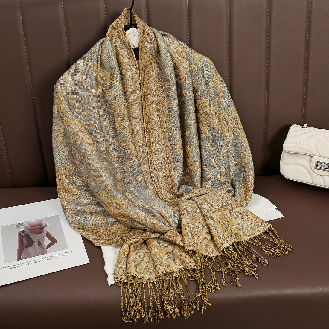 Tassel Blanket Design Thick Pashmina New Winter Warm Shawl Wrap Cashmere Scarf Women Neckerchief Poncho Stoles 2025