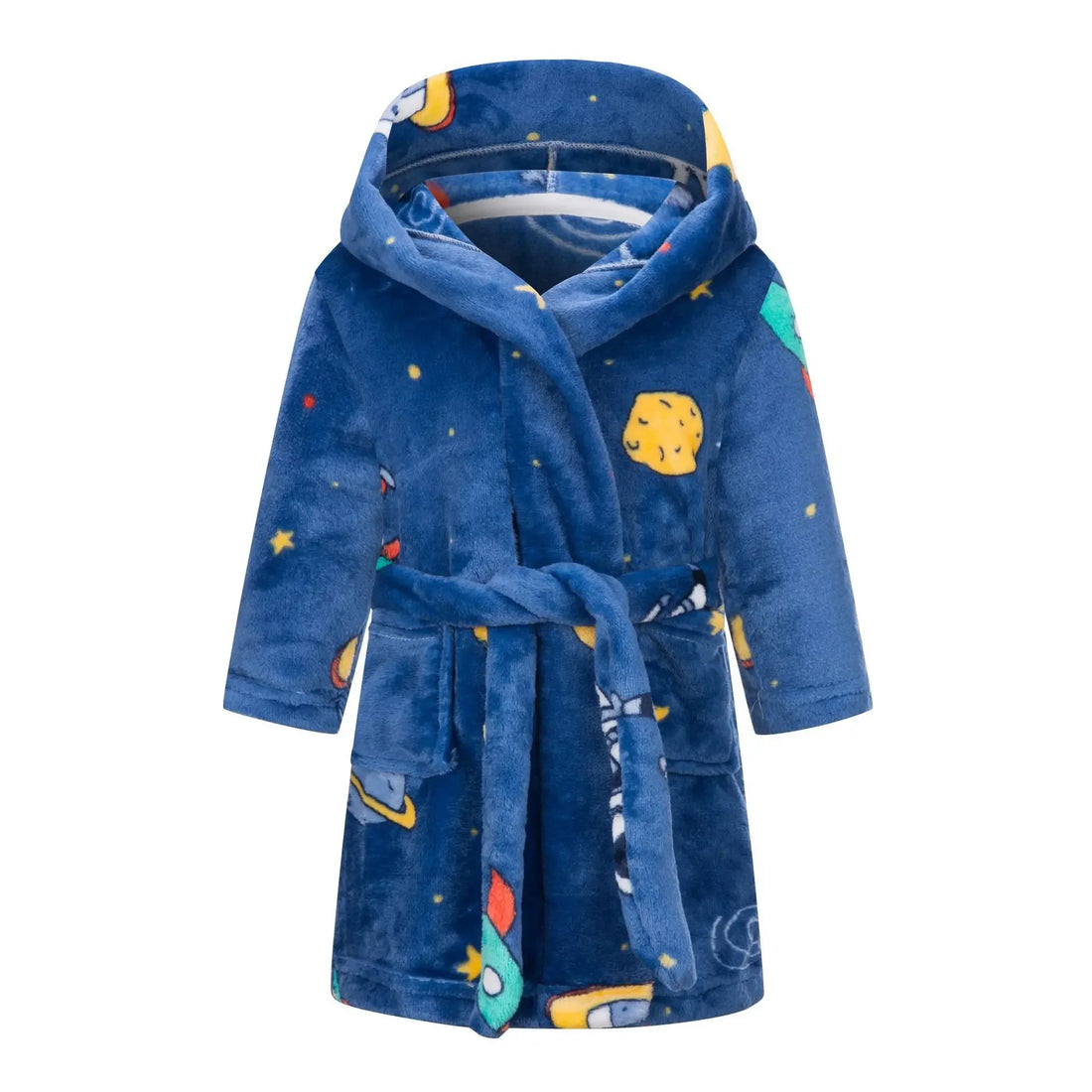 New Autumn Winter Kids Hooded Flannel Bathrobe Baby Bath Robes Boys Girls Cute Cartoon Soft Warm Pajamas Long Sleeve Towel Robe