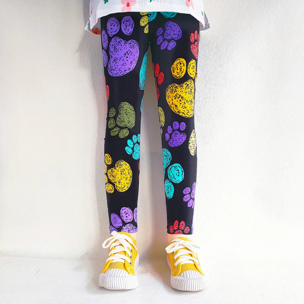 Girls Leggings Summer Kids Print Pants Babys Girls Skinny Leggings Children Girl Slim Elasticity Trousers Pencil Pants 2-13 YEAR