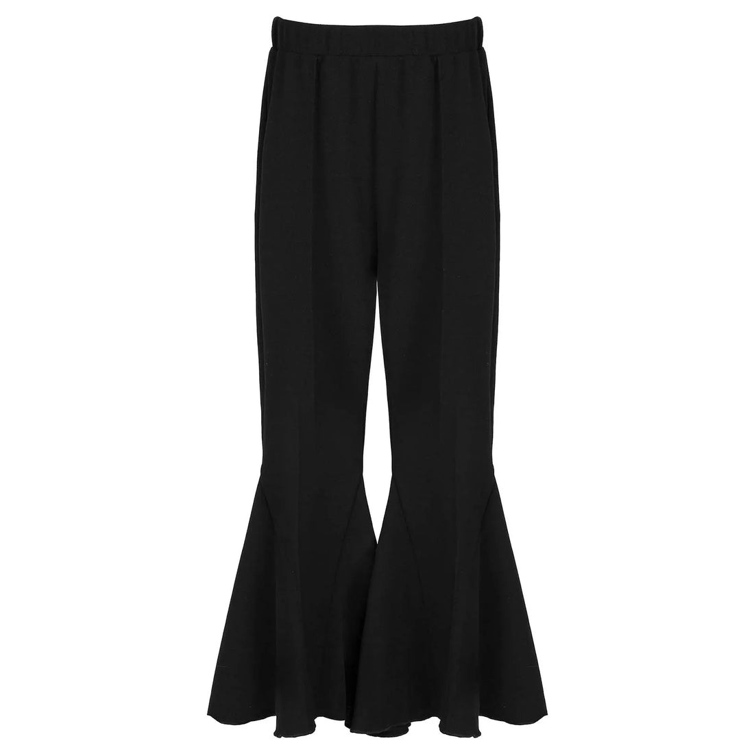 Kids Girls Children Flare Pants Black Ruffle Bell-bottoms Pants Fashion Casual Clothing 6 7 8 9 10 11 12 13 14 15 16 Years Old