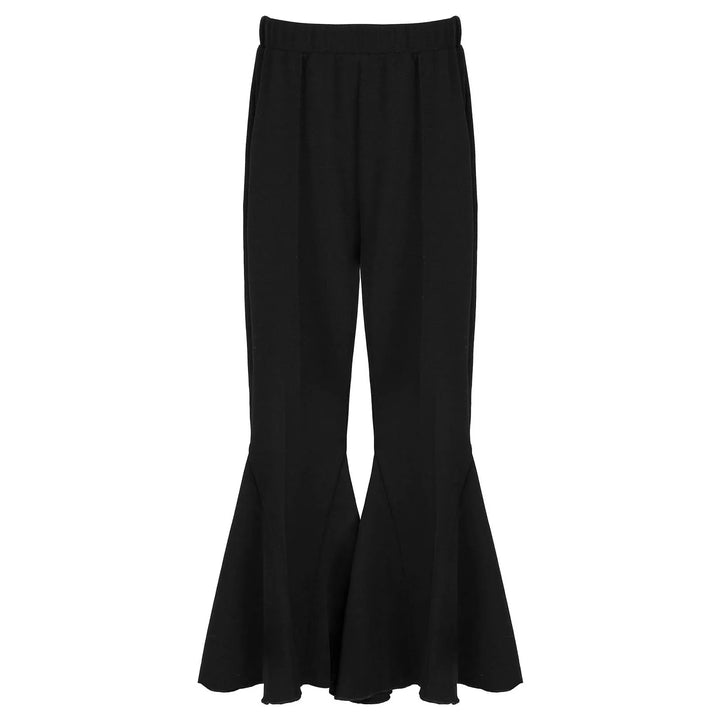 Kids Girls Children Flare Pants Black Ruffle Bell-bottoms Pants Fashion Casual Clothing 6 7 8 9 10 11 12 13 14 15 16 Years Old