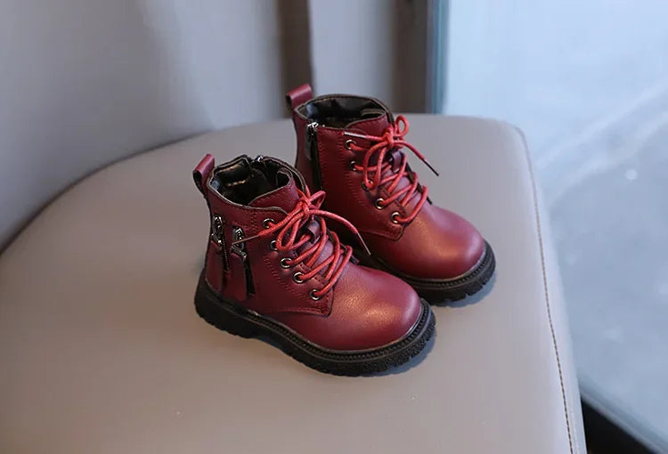 2024 Spring Autumn Winter Ankle Boots Light Girl Platform Shoes Burgundy Beige Black Boys Short Boots Super Cozy Shoes