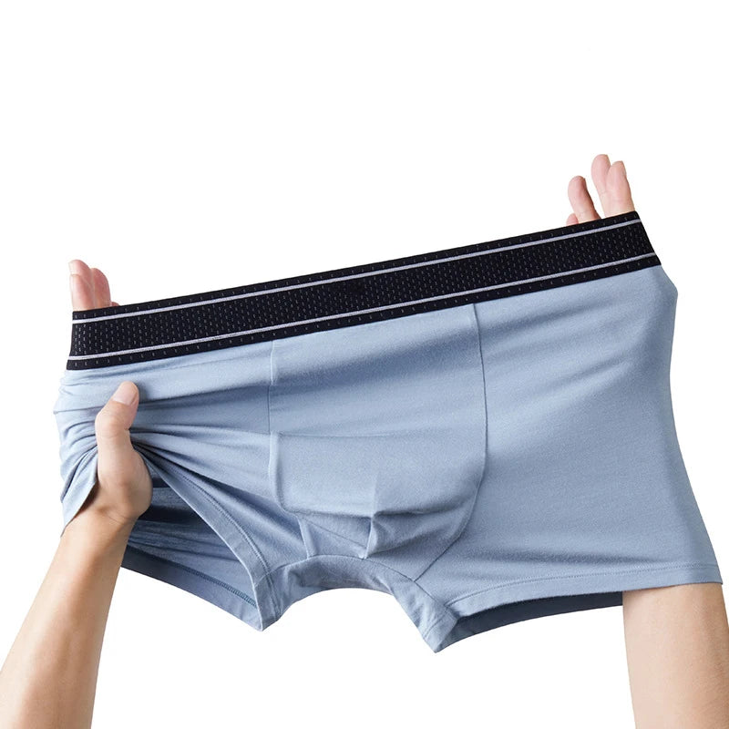 Mens Modal Boxer Shorts Seamless Seperation Bullet Pouch Soft Panties Large Size Breathable Underpants Comfortable Underwear