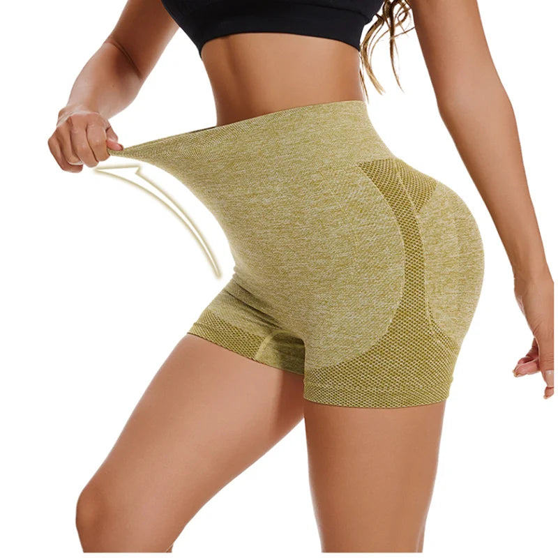 Lady Yoga Shorts High Waist Workout Shorts Fitness Yoga Lift Butt Fitness Women Yoga Gym Running Short Pants Sportswear