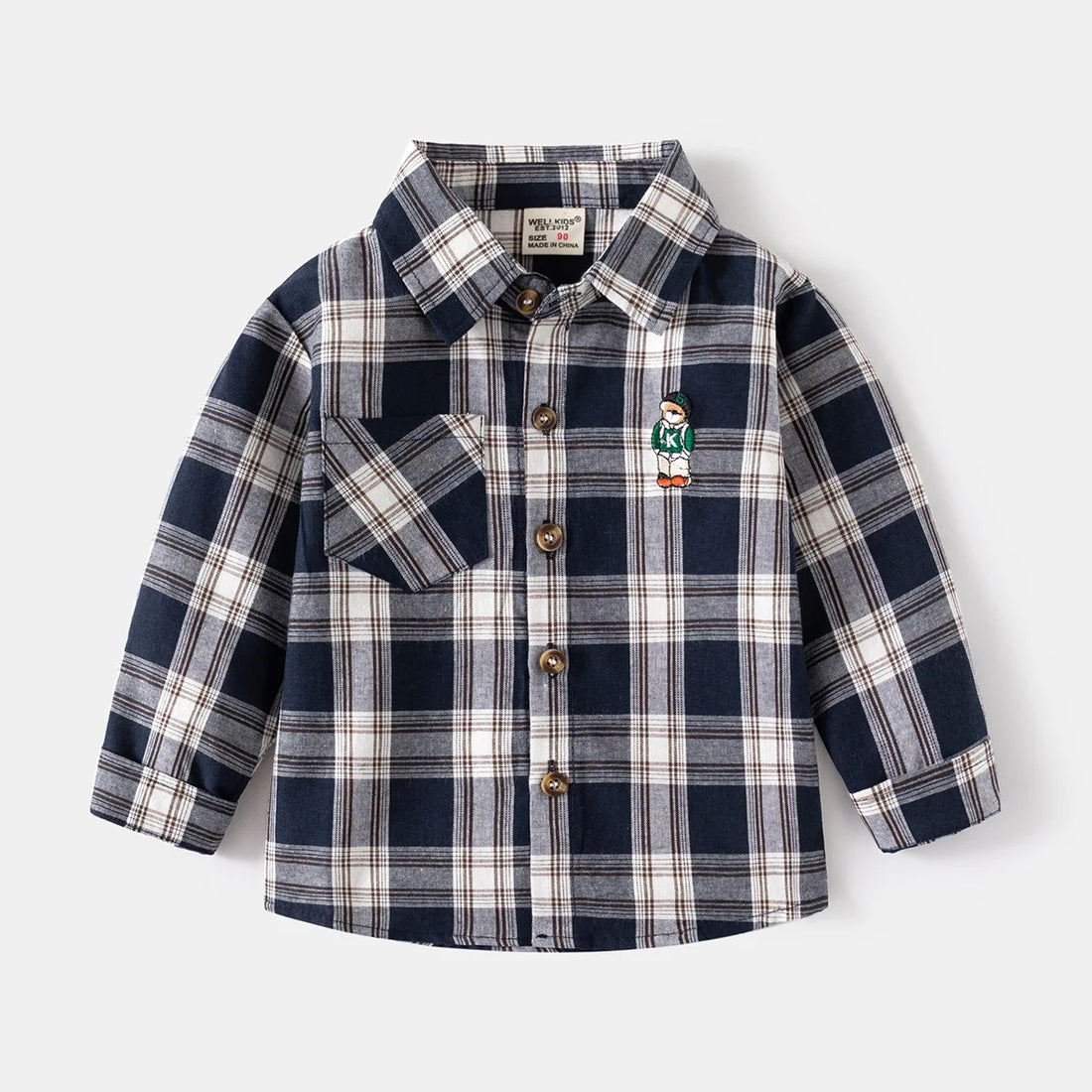 New Children's Clothes 2024 Kids Shirts With Collar Boys' Cotton Long Sleeved Baby Clothing Casual Top Plaid Blouse for Boy 2-7Y