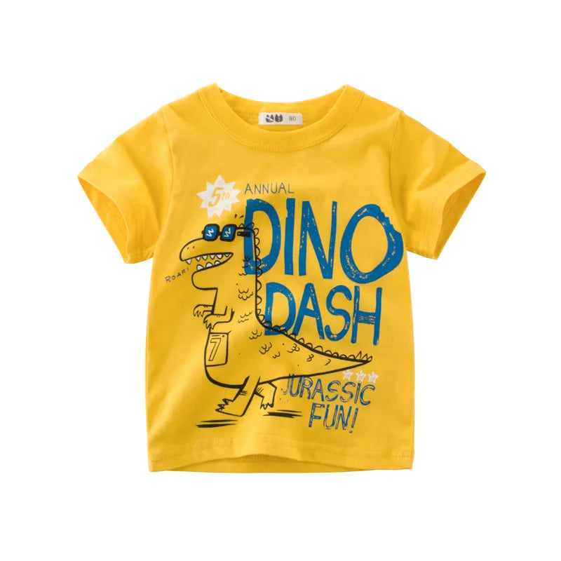 OLEKID 2024 Summer Children Boys Clothing Printed Cartoon Boys T-Shirts 2-8 Years Kids Baby Boy Tops Short Sleeve Toddler Tees