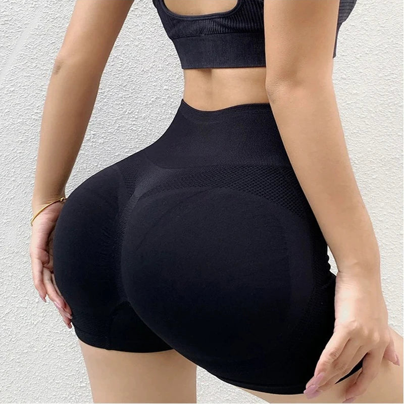 Women Yoga Shorts High Waist Workout Shorts Fitness Yoga Lift Butt Fitness Ladies Yoga Gym Running Short Pants Sportswear