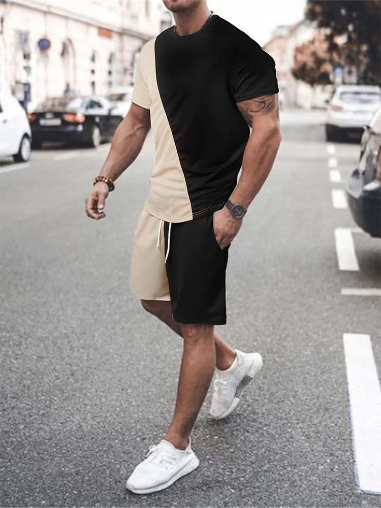 Summer Everyday Casual Men's T-shirt Shorts Set Urban Street Fashion Men's Short-sleeved Outdoor Sports Men's Shorts 3D Printing