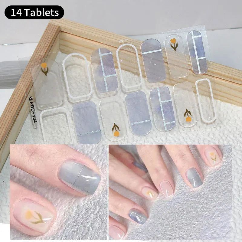 Full Cover Nail Stickers Fashion Nail Polish Nail Decoration Sparkling Glitter Self Adhesive Manicure Designer Nail Art Sticker