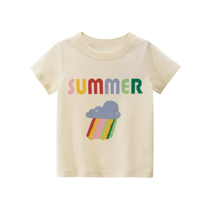 2-8T Toddler Kid Baby Boys Girls Clothes Summer Cotton T Shirt Short Sleeve Graffiti Print tshirt Children Top Infant Outfit