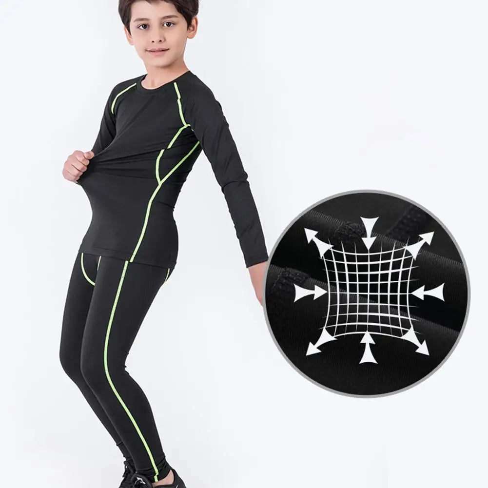 Kids' Sportswear Thermal Underwear Baby Quick Drying Clothes Soccer Compression Kids Sportswear Clothing Basketball Boy Y7F0