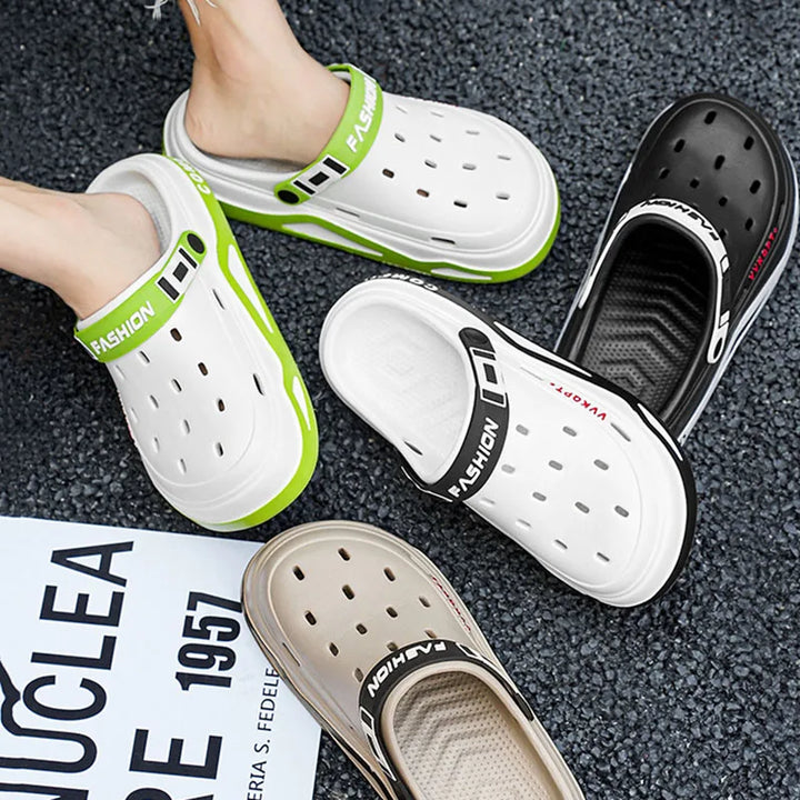 New fashion sandals Men's EVA casual comfortable hole garden shoes outdoor men's beach sandals indoor home unisex slippers