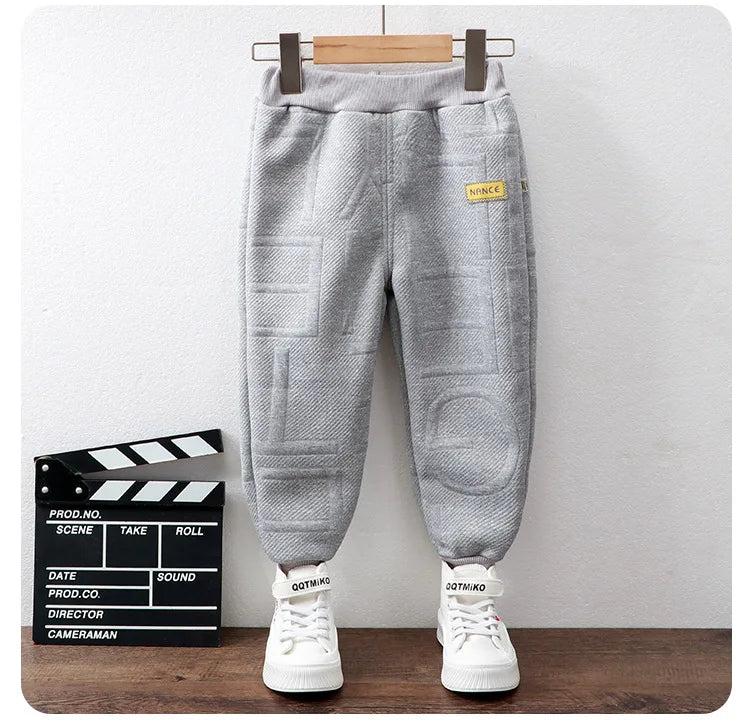 Children Sweatpants for Boys Girls Autumn Winter Thick Casual Pants Girl Student Loose Sports Pants Kawaii Letter Kids Trousers