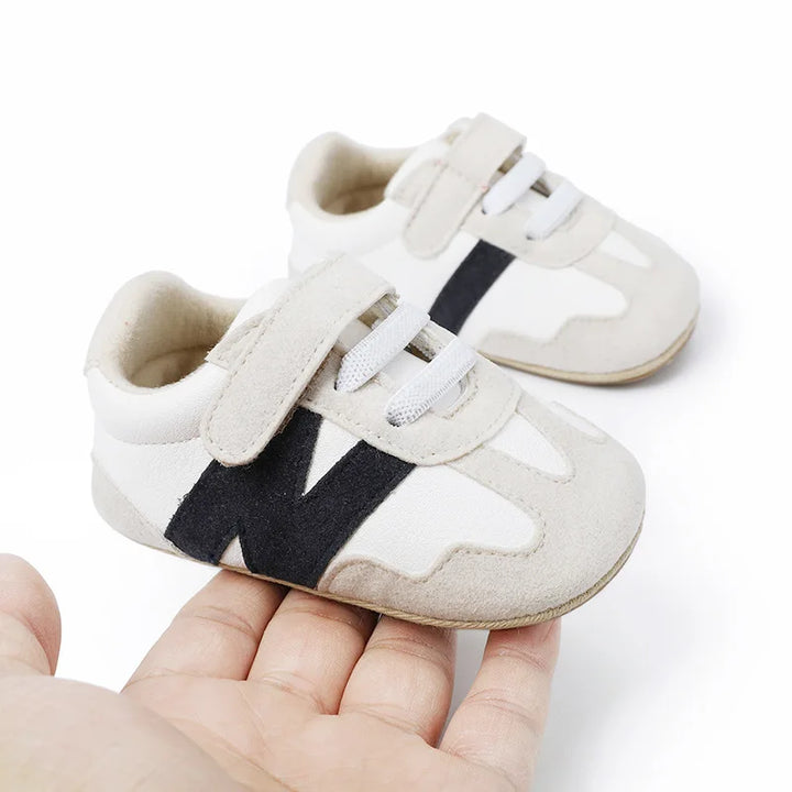 Meckior Newborn Baby Sneakers Letter Patchwork Baby Casual Shoes Anti-slip Hundred Toddler Baby Boys Girls Shoes 0-18 Months