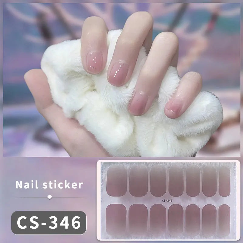 Full Cover Nail Stickers Fashion Nail Polish Nail Decoration Sparkling Glitter Self Adhesive Manicure Designer Nail Art Sticker