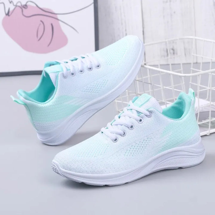 Spring New Women's Flying Weave Mesh Sport Casual Lightweight Soft Sole Running Shoes