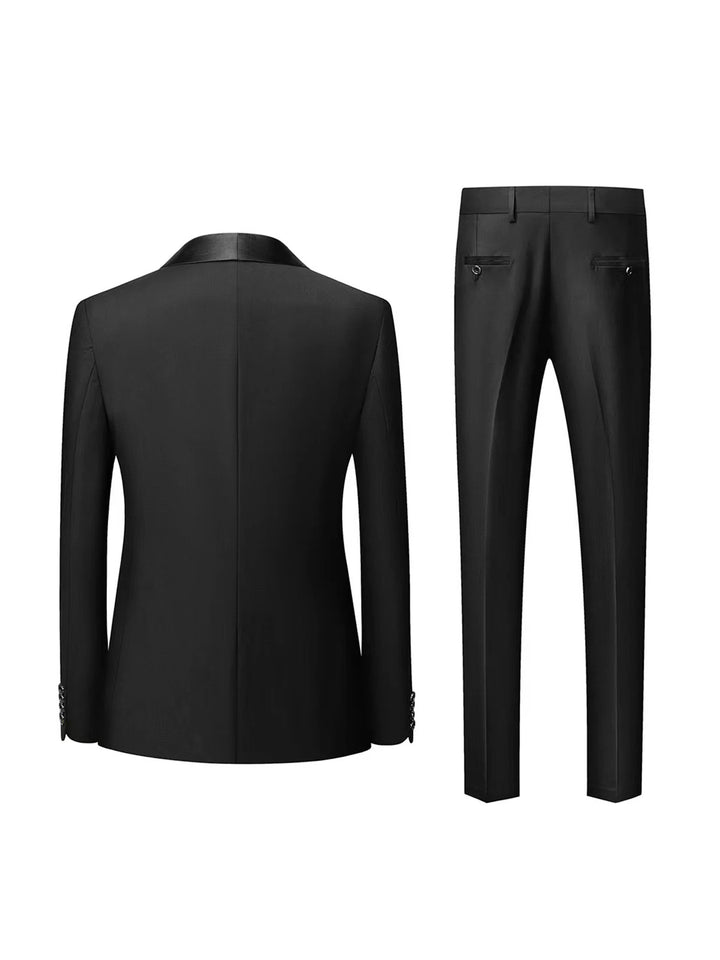 Men's suit green collar formal dress wedding three-piece suit orthodox suit vest pants