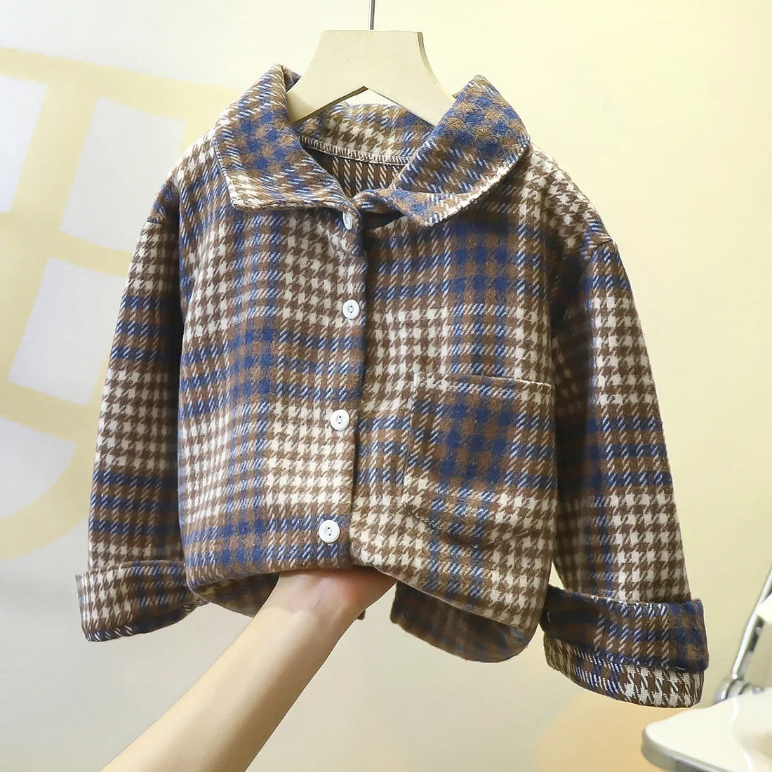 Boys Classic Plaid Striped Shirts Coat New 2024 Spring Autumn Vintage Kids Baby Long Sleeve Lapel Casual Shirt Tops Clothing