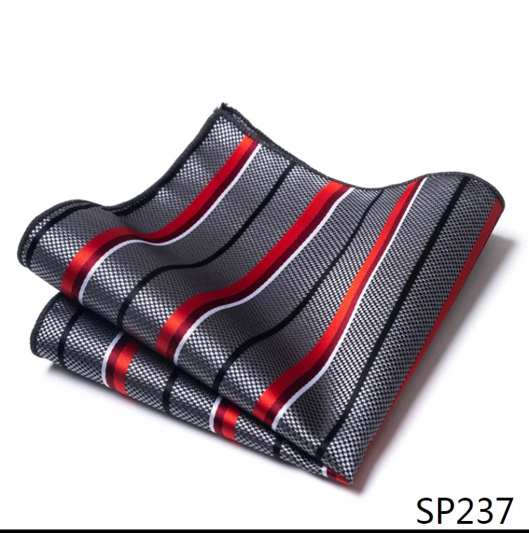 High Grade Brand Silk Kerchief Man Dark Blue Striped April Fool's Day Fit Formal Party Pocket Square Handkerchiefs Suit Hanky