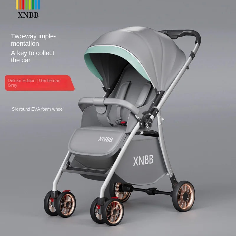 Baby Stroller can Sit or Lie Down Two-way High Landscape Portable Shock-absorbing One-touch Folding Children's Stroller Pram