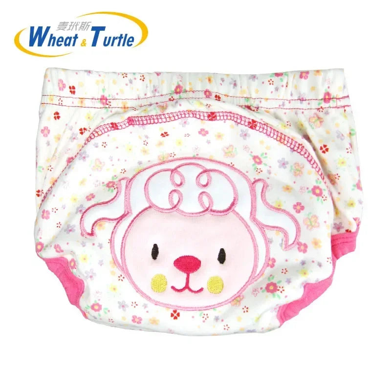 Mother Kids Baby Bare Cartoon Pattern Cloth Diapers Unisex Reusable Washable Infants Children Cotton Training Panties Diapering