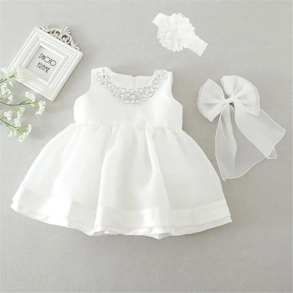 Hetiso Baby Girls Dress Long Sleeve Kids First Birthday Ball Gown Infant Dresses for Baptism Bridesmaid party 3-24 month