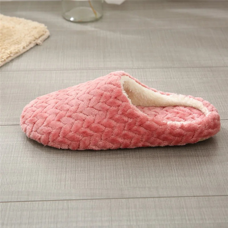 Women Indoor Slippers Plush Warmer Home Female Slipper Autumn Winter House Flat Floor Shoes Home Soft Slient Slides For Bedroom